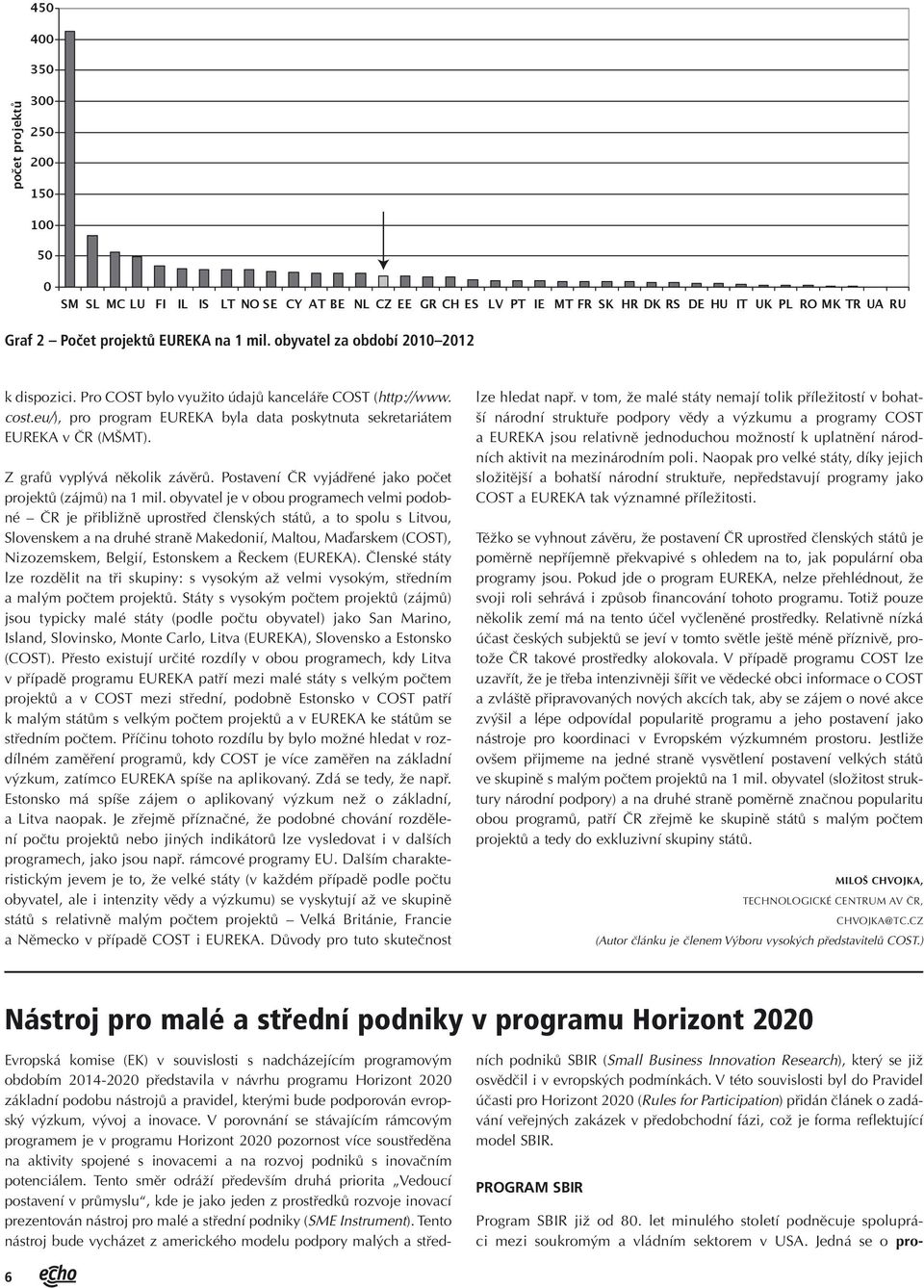 Z grafů vyplývá několik závěrů. Postavení ČR vyjádřené jako počet projektů (zájmů) na 1 mil.