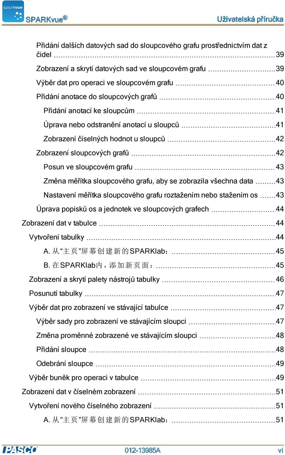 sloupcovém grafu 43 Změna měřítka sloupcového grafu, aby se zobrazila všechna data 43 Nastavení měřítka sloupcového grafu roztažením nebo stažením os 43 Úprava popisků os a jednotek ve sloupcových