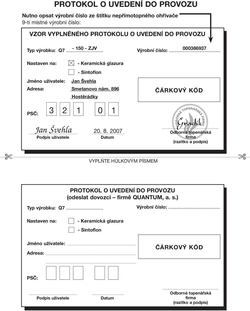 6 Hostěrádky PSČ: 3 2 1 0 1 Jan Švehla 20. 8.