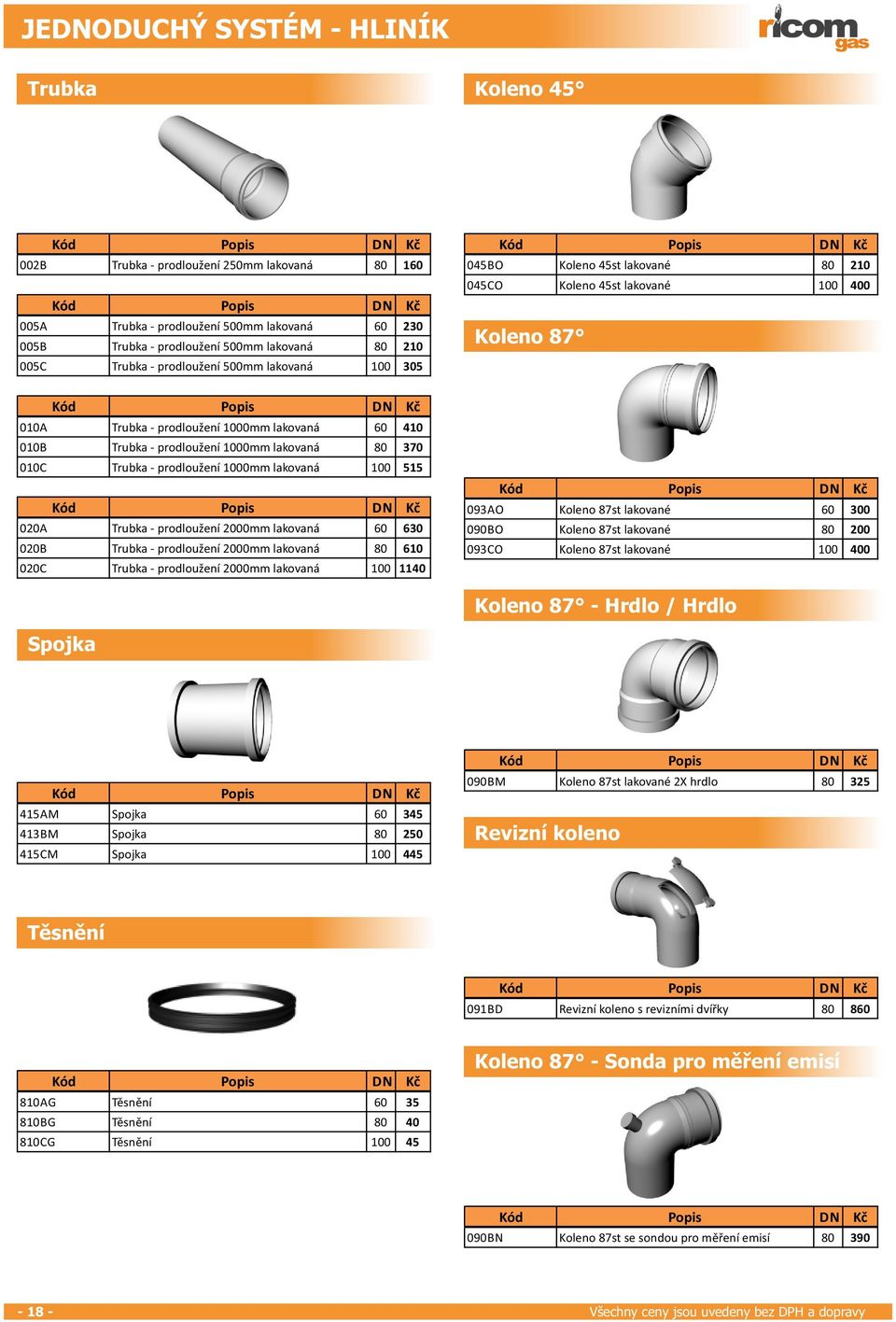 lakovaná 80 370 010C Trubka - prodloužení 1000mm lakovaná 100 515 020A Trubka - prodloužení 2000mm lakovaná 60 630 020B Trubka - prodloužení 2000mm lakovaná 80 610 020C Trubka - prodloužení 2000mm