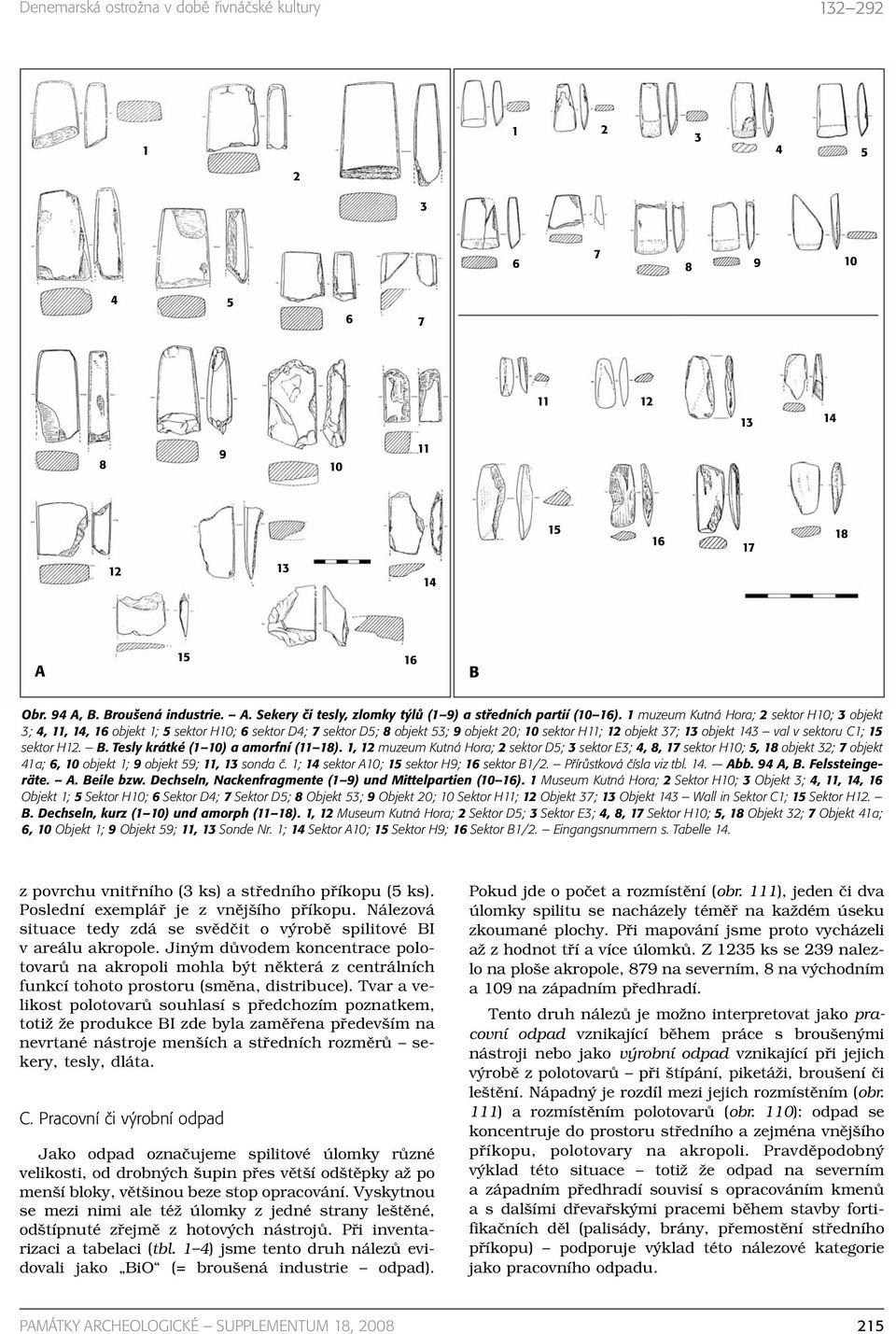 15 sektor H12. B. Tesly krátké (1 10) a amorfní (11 18).