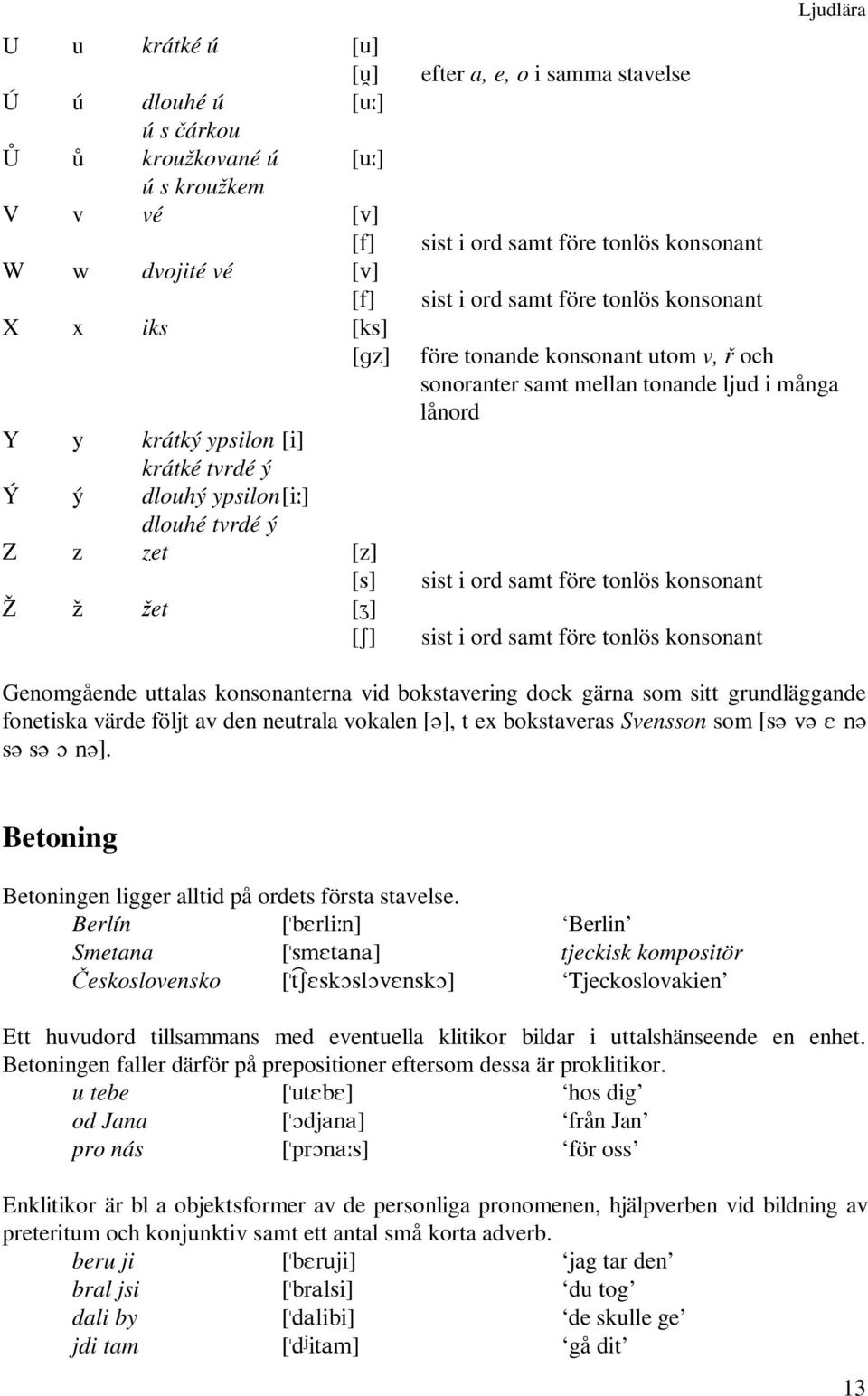 sonoranter samt mellan tonande ljud i många lånord sist i ord samt före tonlös konsonant ä å ået [=] [6] sist i ord samt före tonlös konsonant Genomgående uttalas konsonanterna vid bokstavering dock