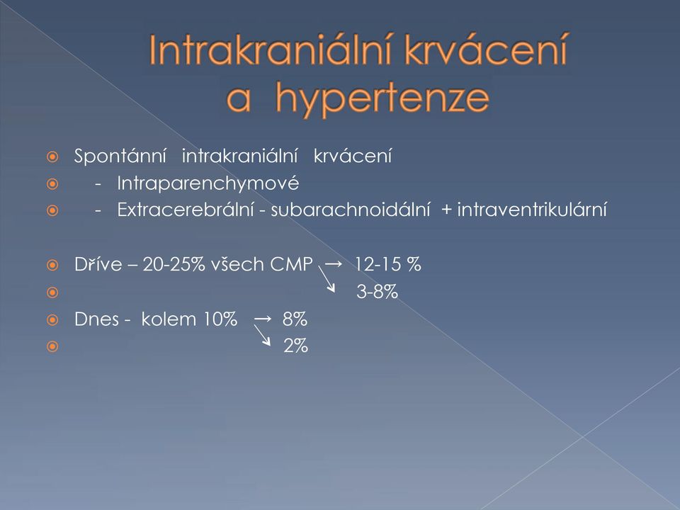 ! - Extracerebrální - subarachnoidální +