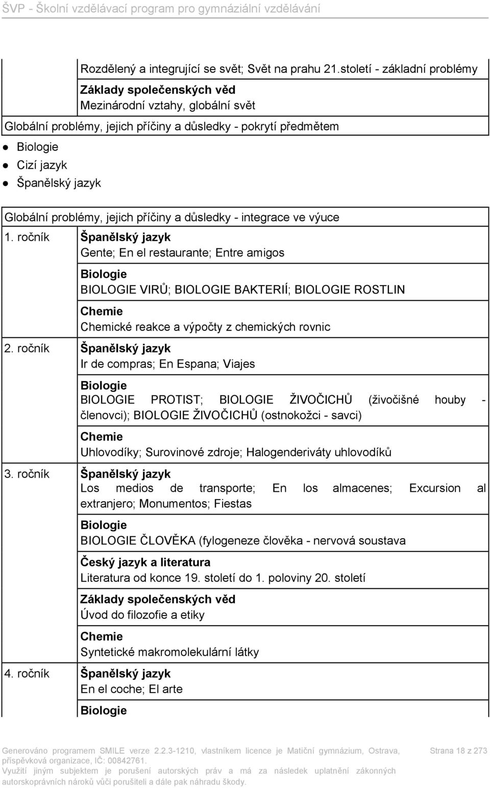 problémy, jejich příčiny a důsledky - integrace ve výuce 1.