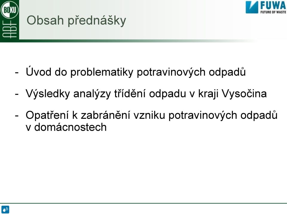 třídění odpadu v kraji Vysočina - Opatření