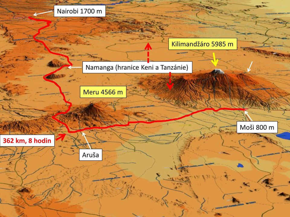 a Tanzánie) Meru 4566 m Moši