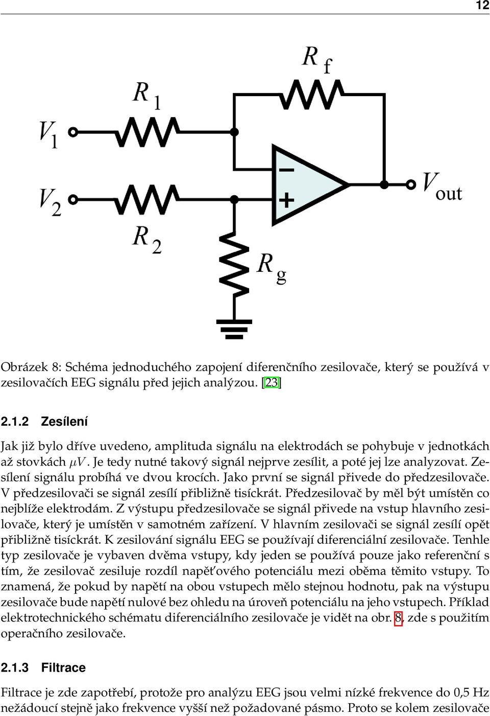 V předzesilovači se signál zesílí přibližně tisíckrát. Předzesilovač by měl být umístěn co nejblíže elektrodám.