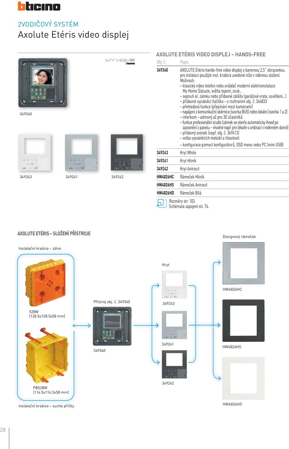 , OSD menu nebo PC (mini USB) 349243 Kryt White 349241 Kryt Hliník 349242 Kryt Antracit HW4826HC Rámeček Hliník HW4826HS Rámeček Antracit HW4826HD Rámeček Bílá