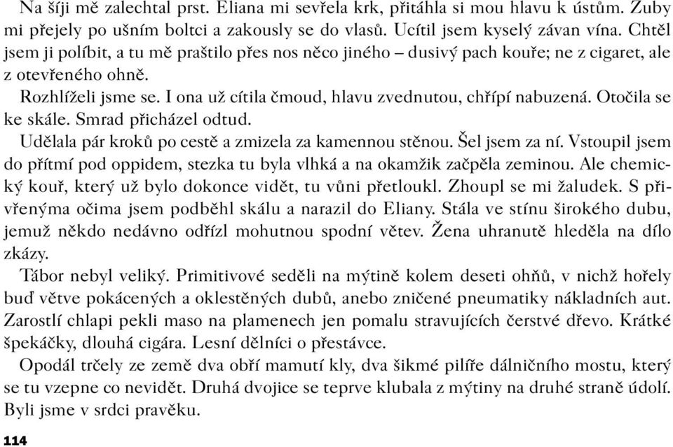 Otoèila se ke skále. Smrad pøicházel odtud. Udìlala pár krokù po cestì a zmizela za kamennou stìnou. Šel jsem za ní.