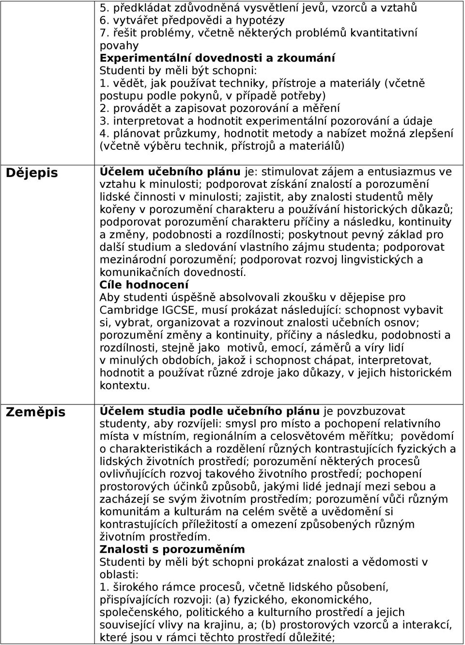 vědět, jak používat techniky, přístroje a materiály (včetně postupu podle pokynů, v případě potřeby) 2. provádět a zapisovat pozorování a měření 3.