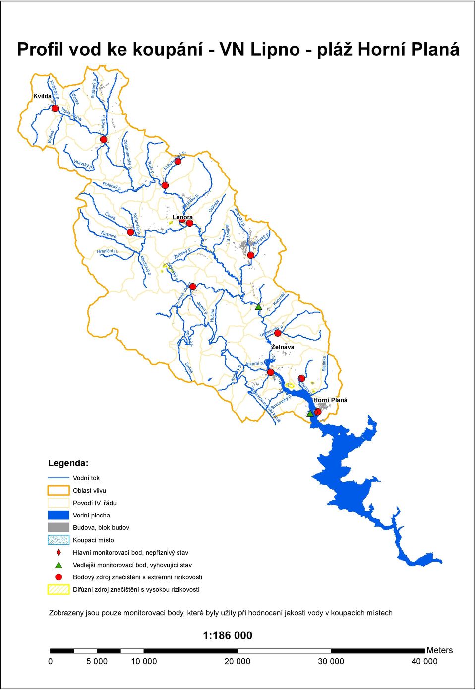 Schwarzenberský kanál Smrčinský p. Horní Planá Legenda: XW Vodní tok Oblast vlivu Povodí IV.