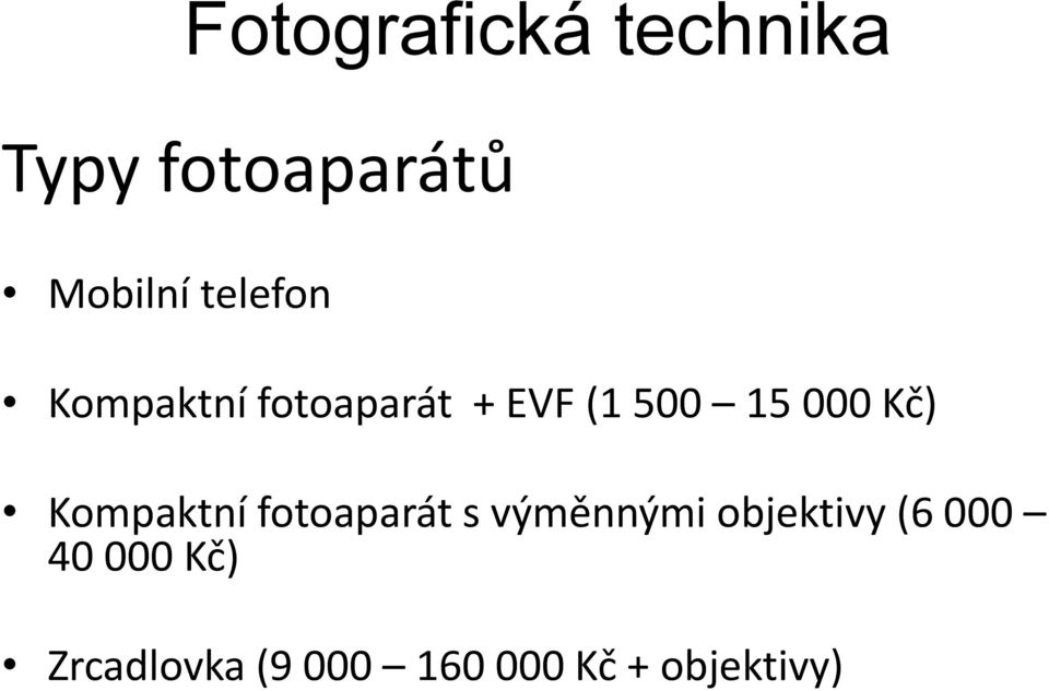 Kč) Kompaktní fotoaparát s výměnnými objektivy (6