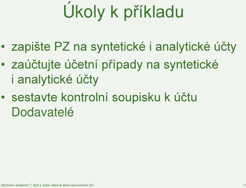 případy na syntetické i analytické účty