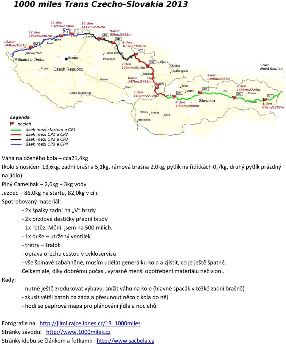 - 1x duše utržený ventilek - tretry žralok - oprava ořechu cestou v cykloservisu - vše špinavé zabahněné, musím udělat generálku kola a zjistit, co je ještě špatné.