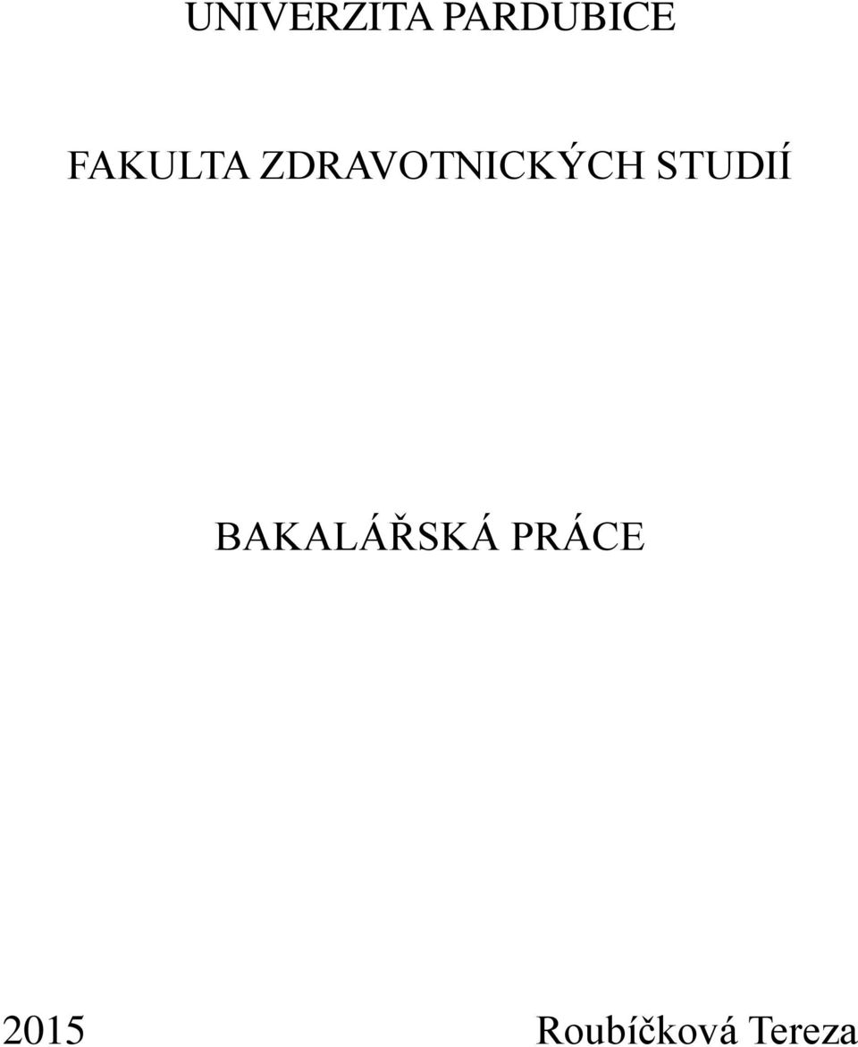 STUDIÍ BAKALÁŘSKÁ