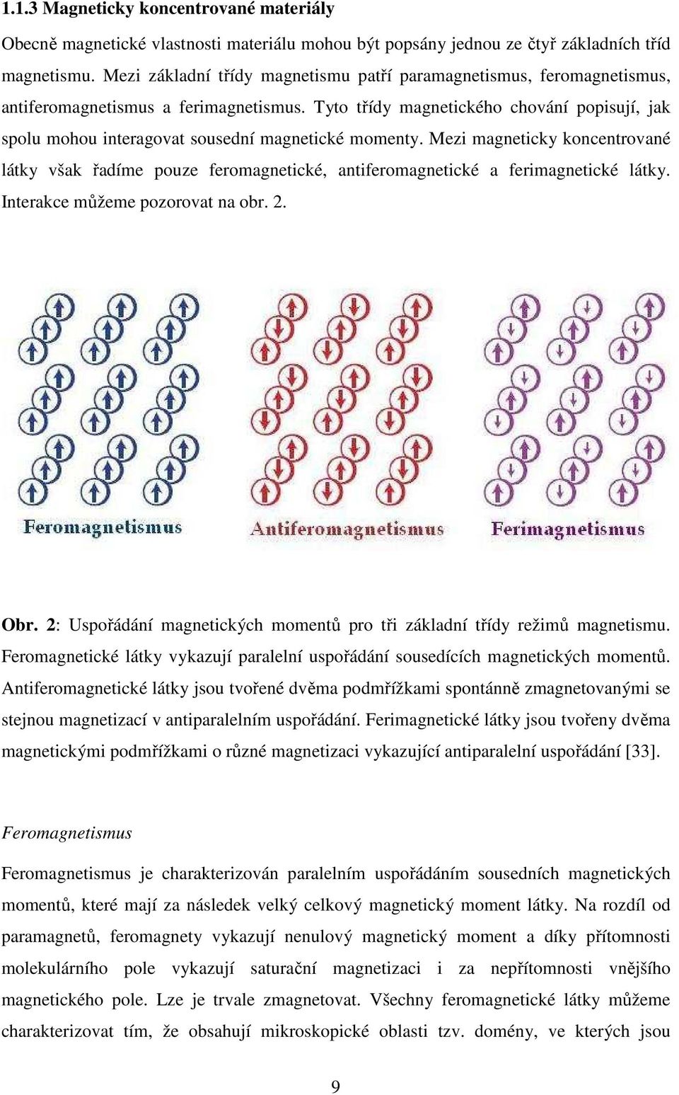 Tyto třídy magnetického chování popisují, jak spolu mohou interagovat sousední magnetické momenty.