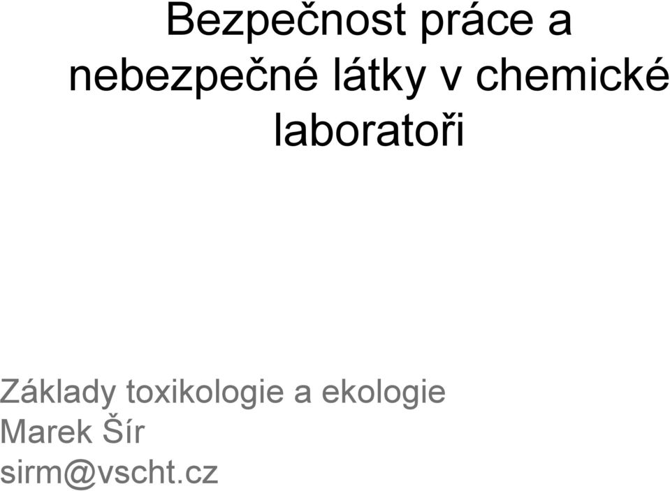 laboratoři Základy