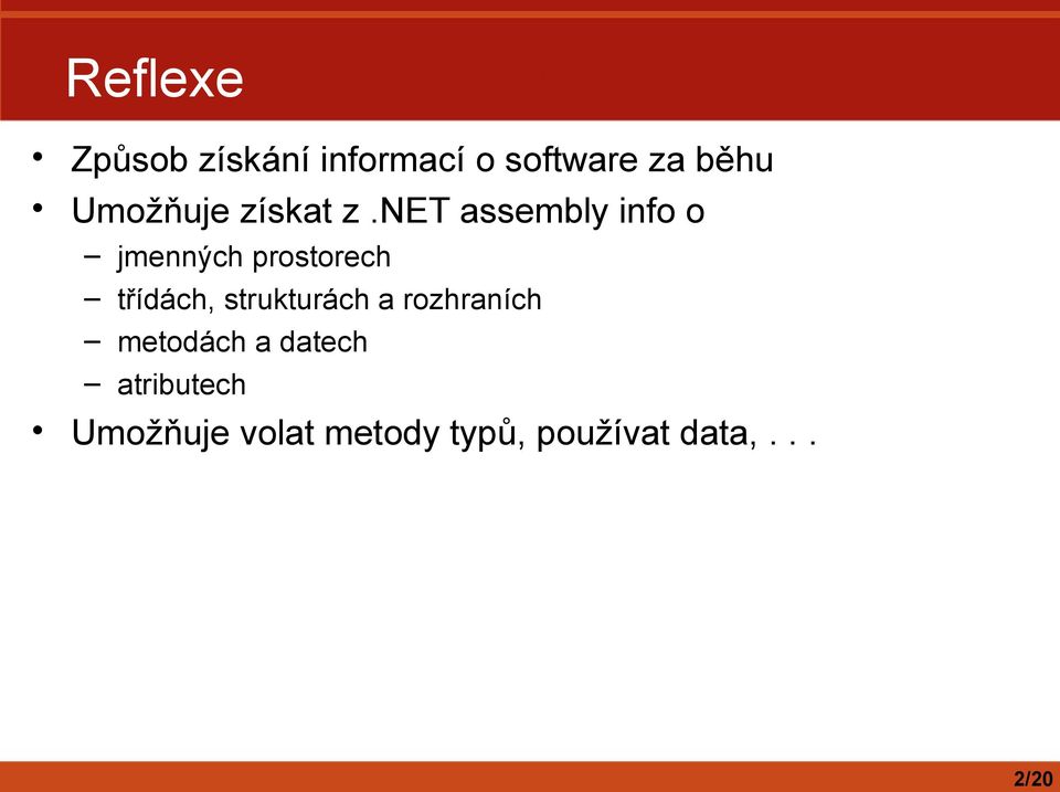 net assembly info o jmenných prostorech třídách,