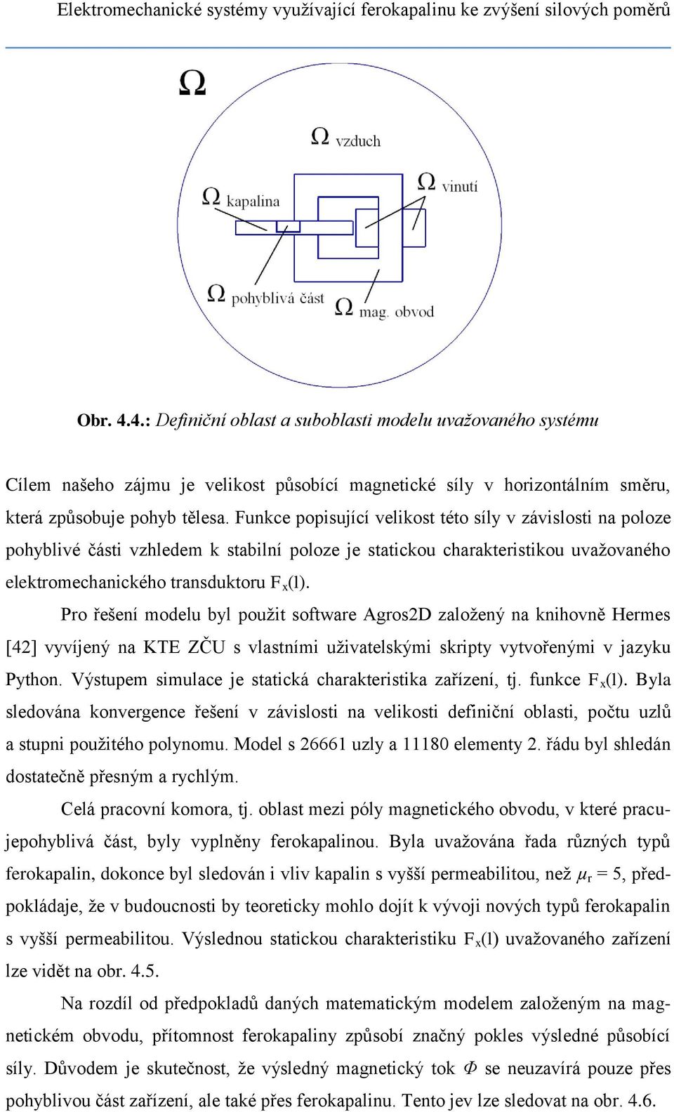 Funkce popisující velikost této síly v závislosti na poloze pohyblivé části vzhledem k stabilní poloze je statickou charakteristikou uvažovaného elektromechanického transduktoru F x (l).