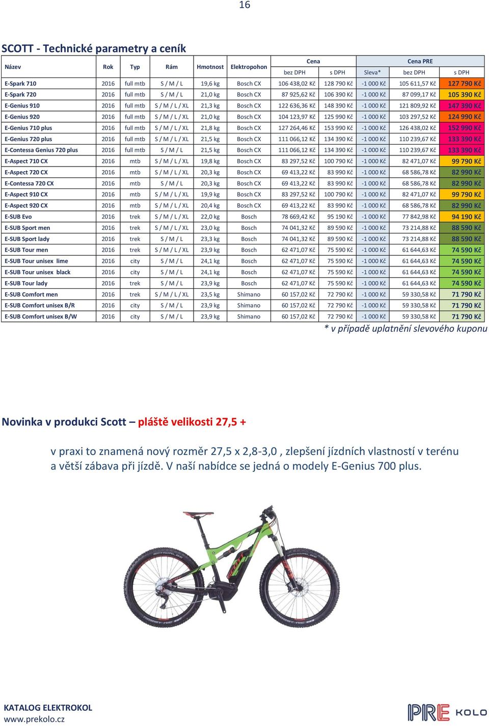 kg Bosch CX 122 636,36 Kč 148 390 Kč -1 000 Kč 121 809,92 Kč 147 390 Kč E-Genius 920 2016 full mtb S / M / L / XL 21,0 kg Bosch CX 104 123,97 Kč 125 990 Kč -1 000 Kč 103 297,52 Kč 124 990 Kč E-Genius