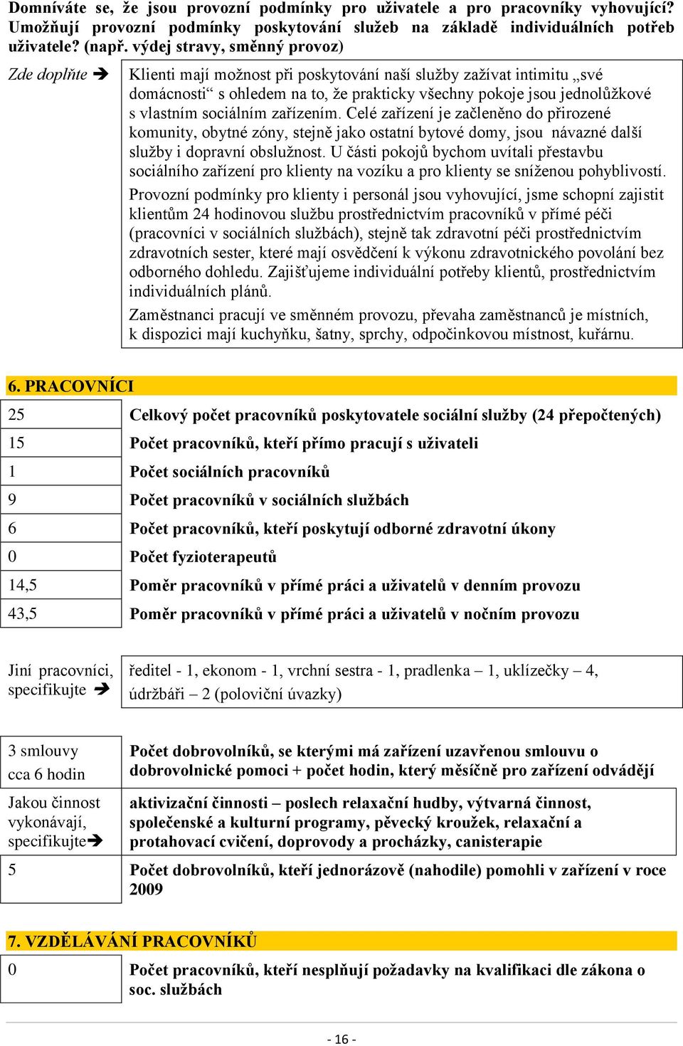 zařízením. Celé zařízení je začleněno do přirozené komunity, obytné zóny, stejně jako ostatní bytové domy, jsou návazné další služby i dopravní obslužnost.