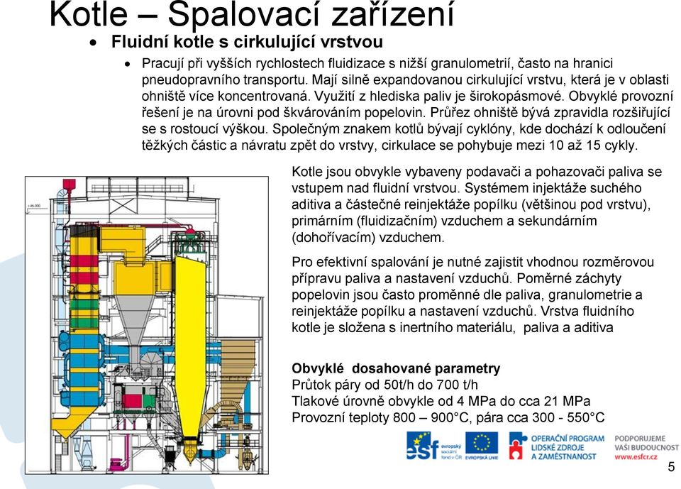 Průřez ohniště bývá zpravidla rozšiřující se s rostoucí výškou.