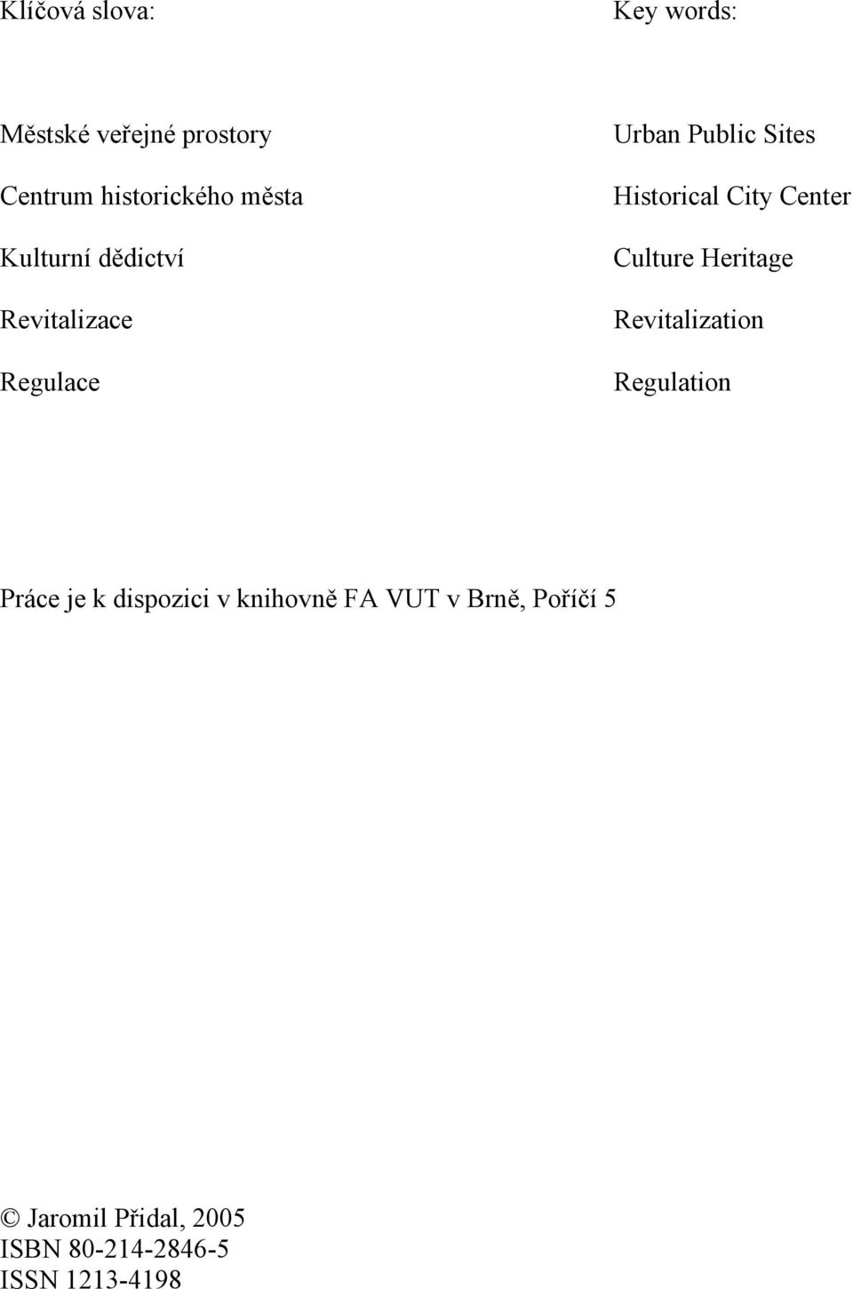 Center Culture Heritage Revitalization Regulation Práce je k dispozici v