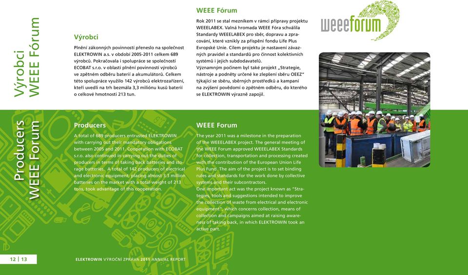 WEEE Fórum Rok 2011 se stal mezníkem v rámci přípravy projektu WEEELABEX.