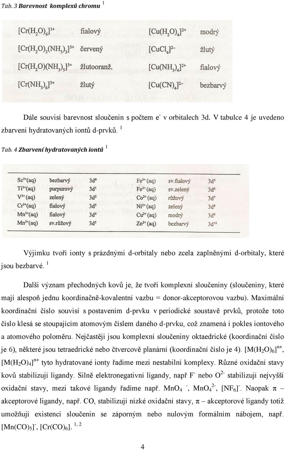 1 Další význam přechodných kovů je, že tvoří komplexní sloučeniny (sloučeniny, které mají alespoň jednu koordinačně-kovalentní vazbu = donor-akceptorovou vazbu).