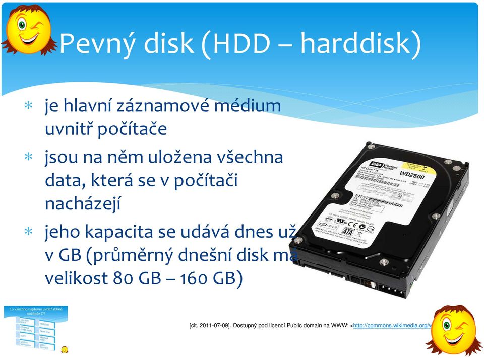 vgb (průměrný dnešní disk má velikost 80 GB 160 GB) [cit. 2011-07-09].