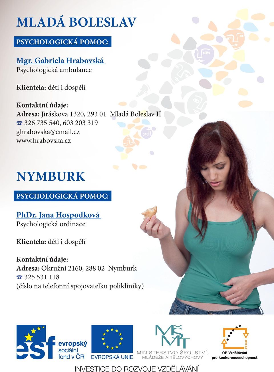 Boleslav II 326 735 540, 603 203 319 ghrabovska@email.cz www.hrabovska.cz NYMBURK PhDr.