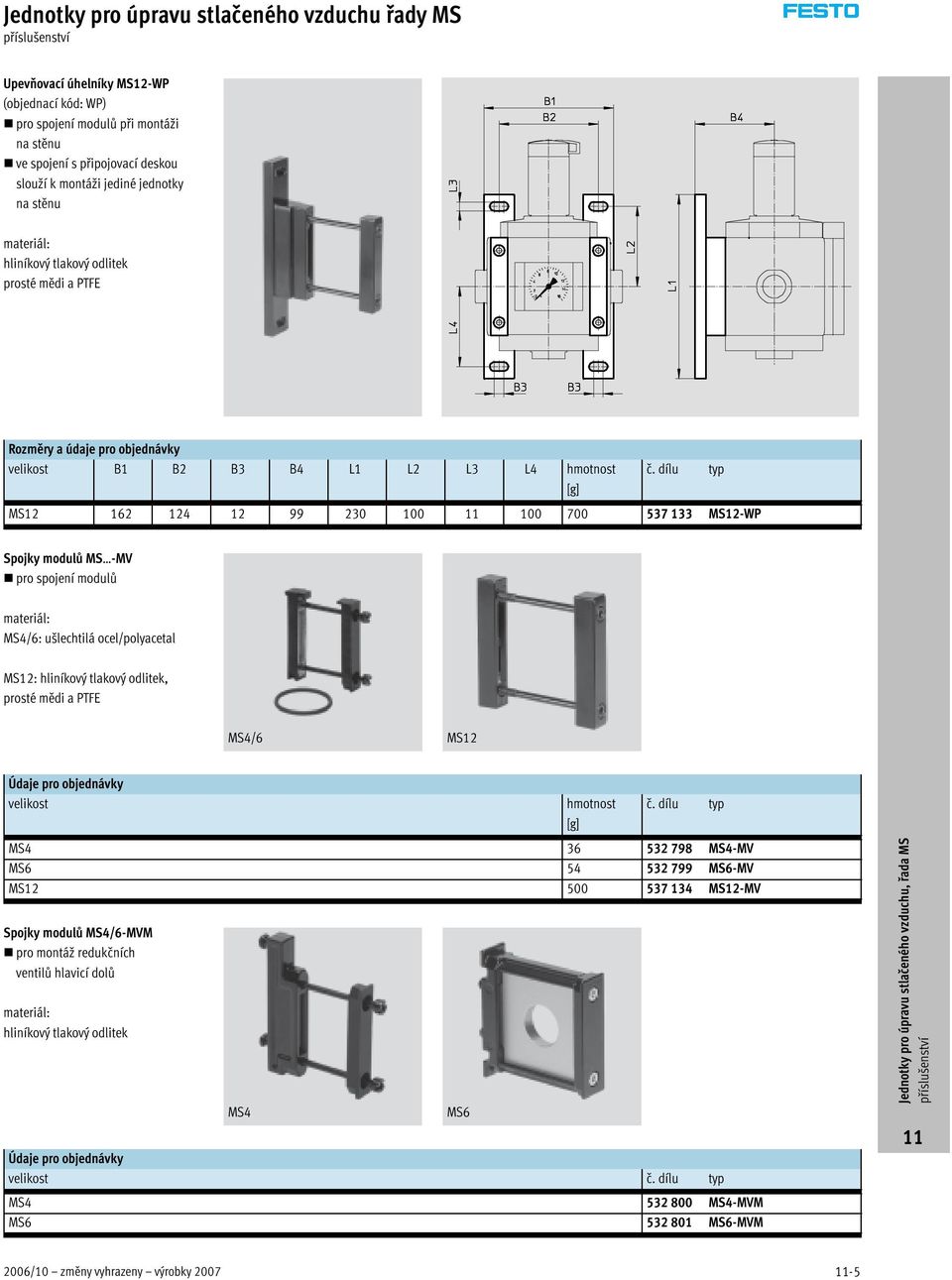 dílu typ [g] MS12 162 124 12 99 230 100 11 100 700 537 133 MS12-WP Spojky modulů MS -MV pro spojení modulů materiál: MS4/6: ušlechtilá ocel/polyacetal MS12: hliníkový tlakový odlitek, prosté mědi a