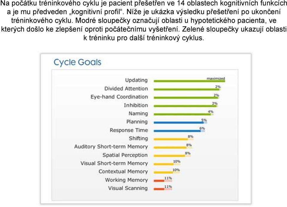 Níže je ukázka výsledku přešetření po ukončení tréninkového cyklu.