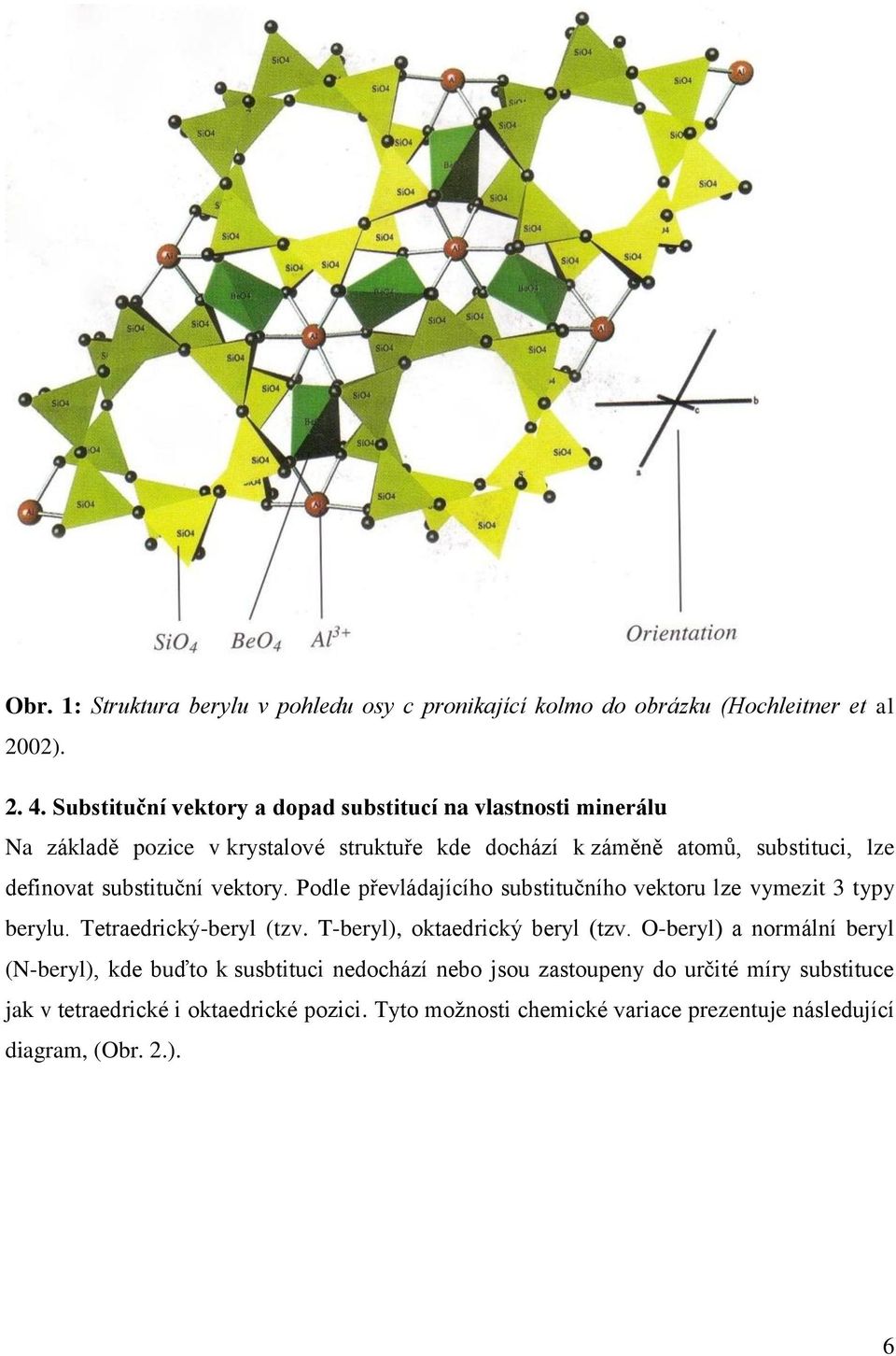 substituční vektory. Podle převládajícího substitučního vektoru lze vymezit 3 typy berylu. Tetraedrický-beryl (tzv. T-beryl), oktaedrický beryl (tzv.