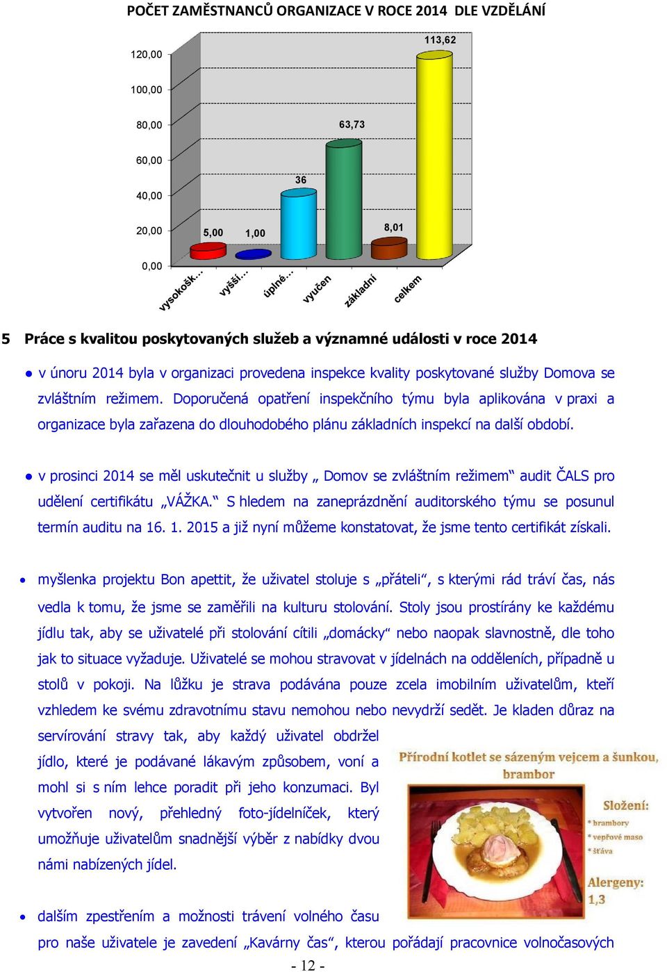 Doporučená opatření inspekčního týmu byla aplikována v praxi a organizace byla zařazena do dlouhodobého plánu základních inspekcí na další období.