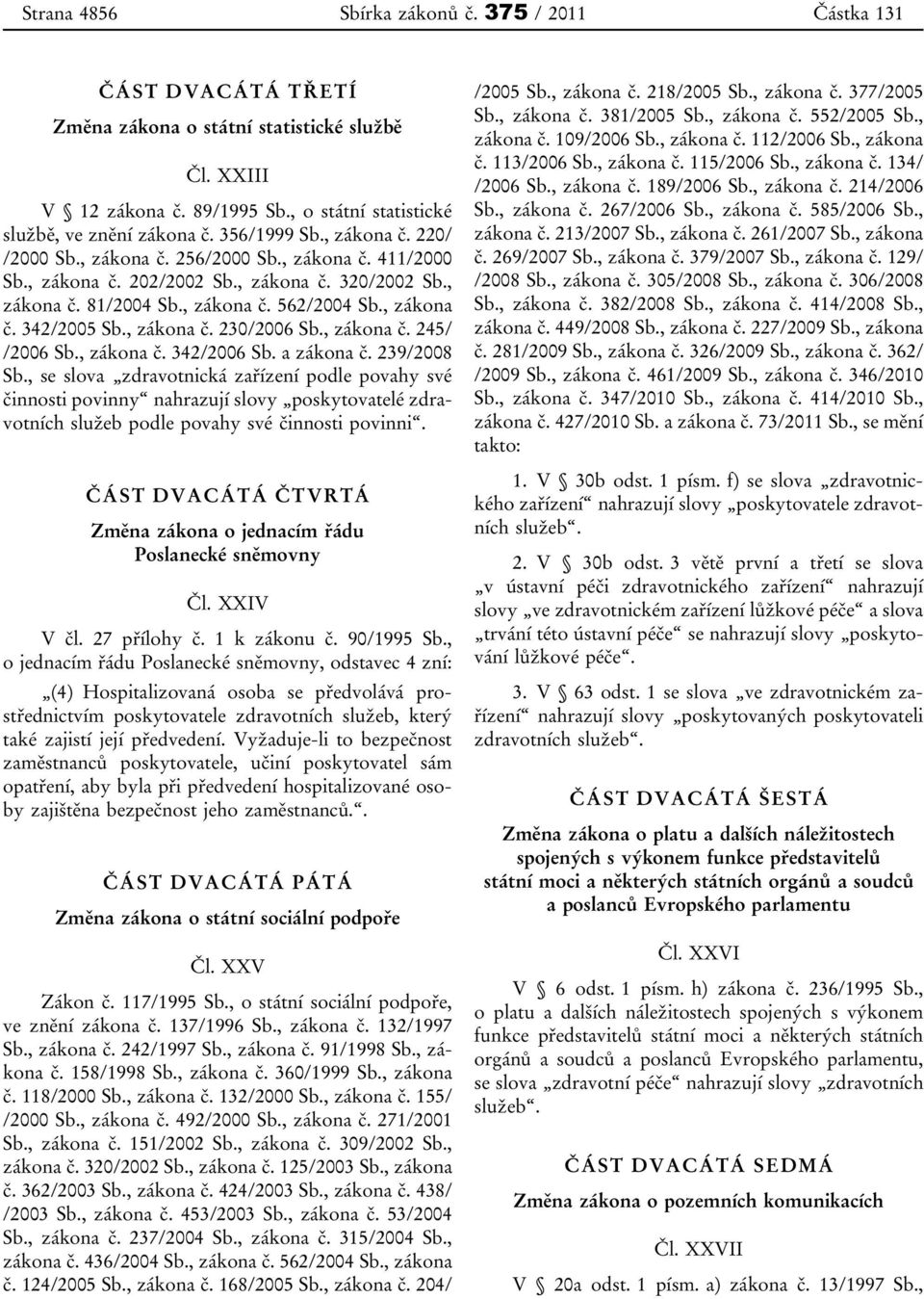 , zákona č. 230/2006 Sb., zákona č. 245/ /2006 Sb., zákona č. 342/2006 Sb. a zákona č. 239/2008 Sb.