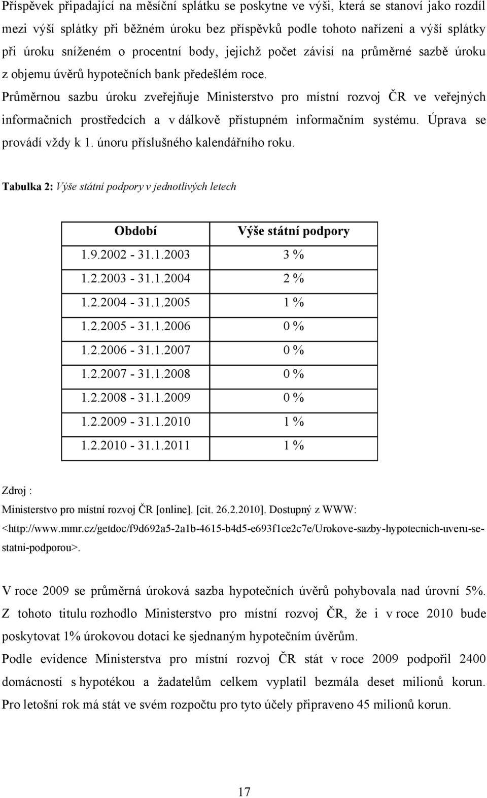 Průměrnou sazbu úroku zveřejňuje Ministerstvo pro místní rozvoj ČR ve veřejných informačních prostředcích a v dálkově přístupném informačním systému. Úprava se provádí vţdy k 1.