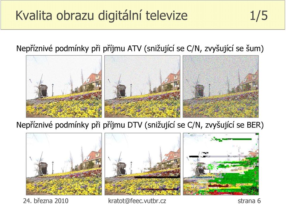 šum) Nepříznivé podmínky při příjmu DTV (snižující se