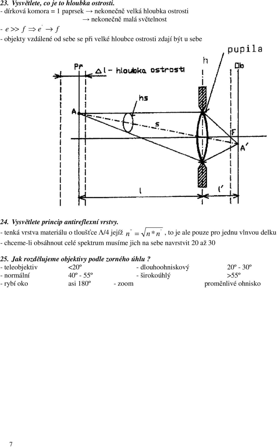 ostrosti zdají být u sebe 24. Vysvětlete princip antireflexní vrstvy.