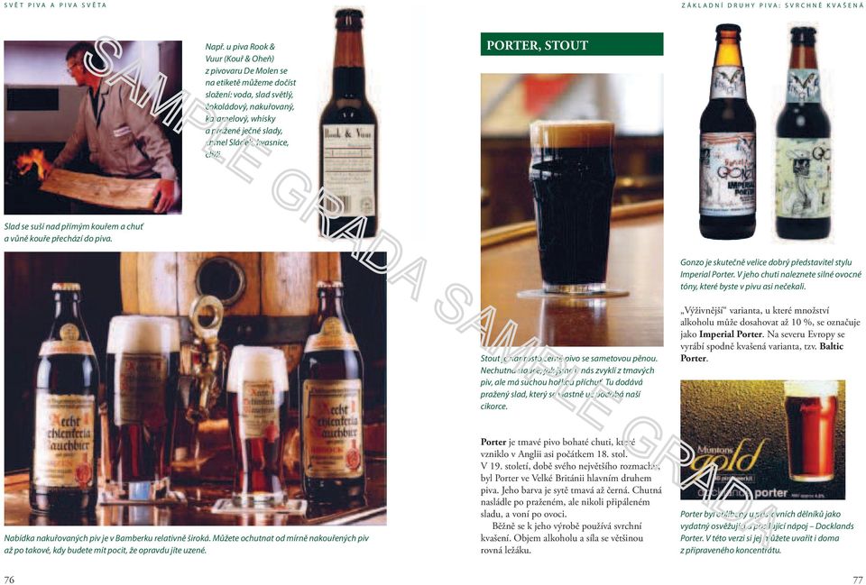 chili. PORTER, STOUT Slad se suší nad přímým kouřem a chuť a vůně kouře přechází do piva. Gonzo je skutečně velice dobrý představitel stylu Imperial Porter.