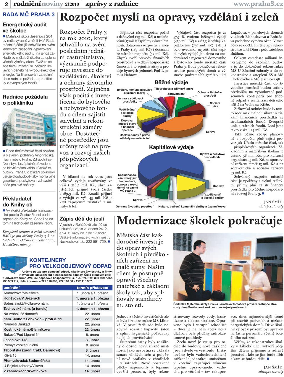 Zvažuje se zde také umístění slunečních solárních panelů na výrobu elektrické energie. Na financování zateplení chce radnice požádat o prostředky z evropských fondů.