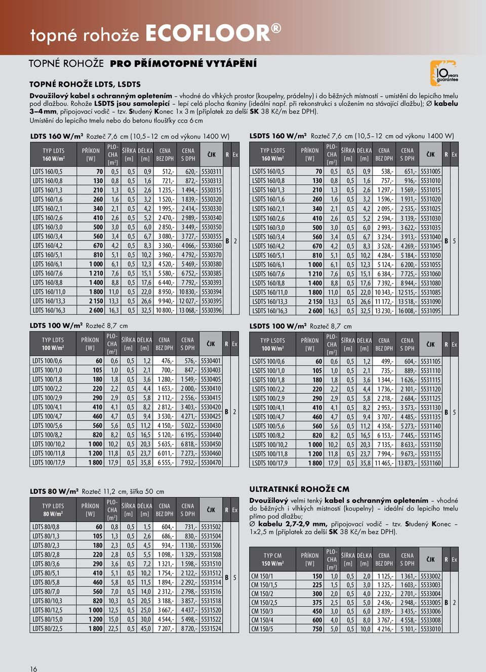 Studený Konec 1x 3 m (příplatek za delší SK 38 Kč/m bez DPH).