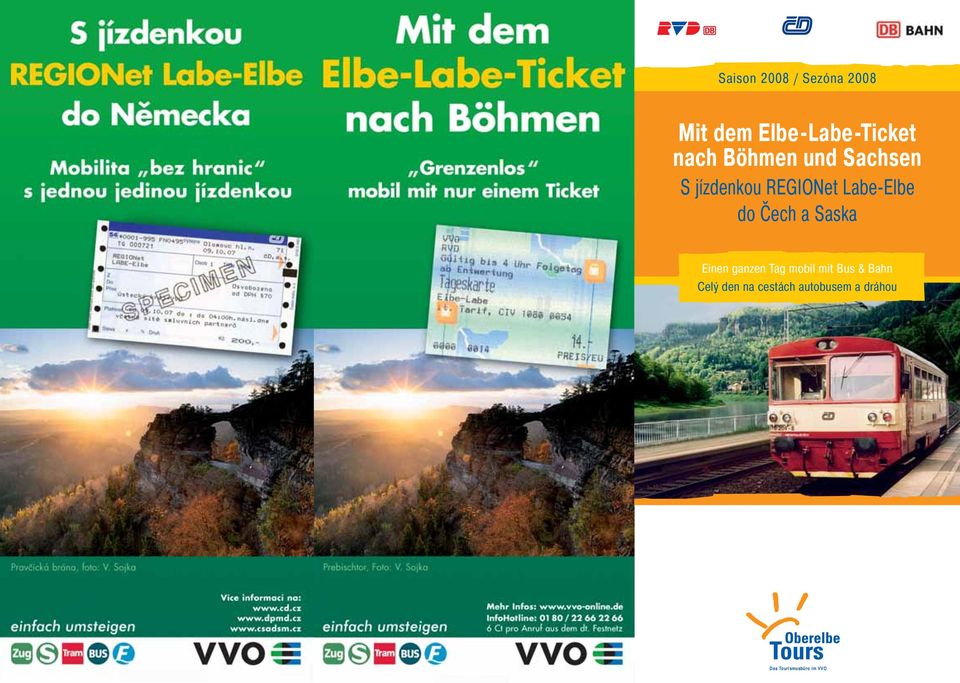 Čech a Saska Einen ganzen Tag mobil mit Bus & Bahn Celý