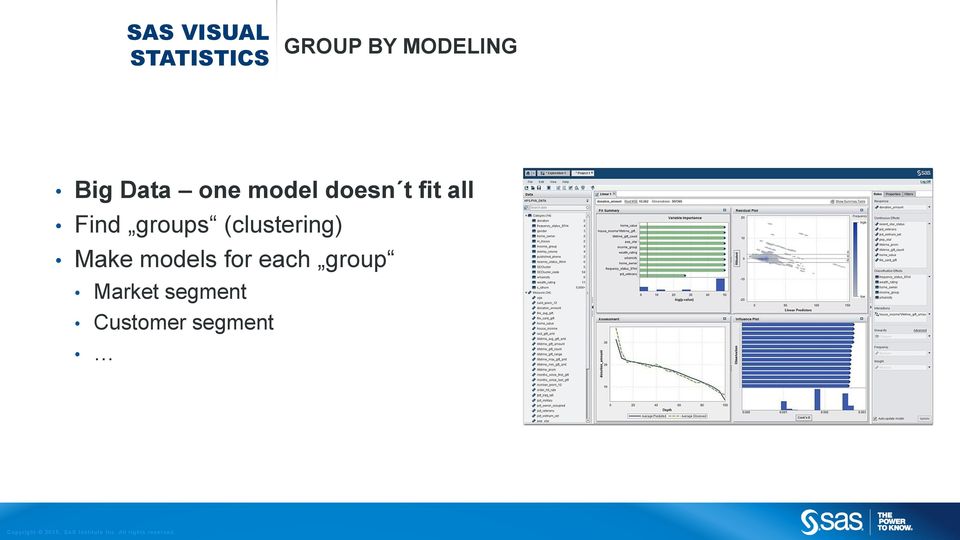 groups (clustering) Make models for
