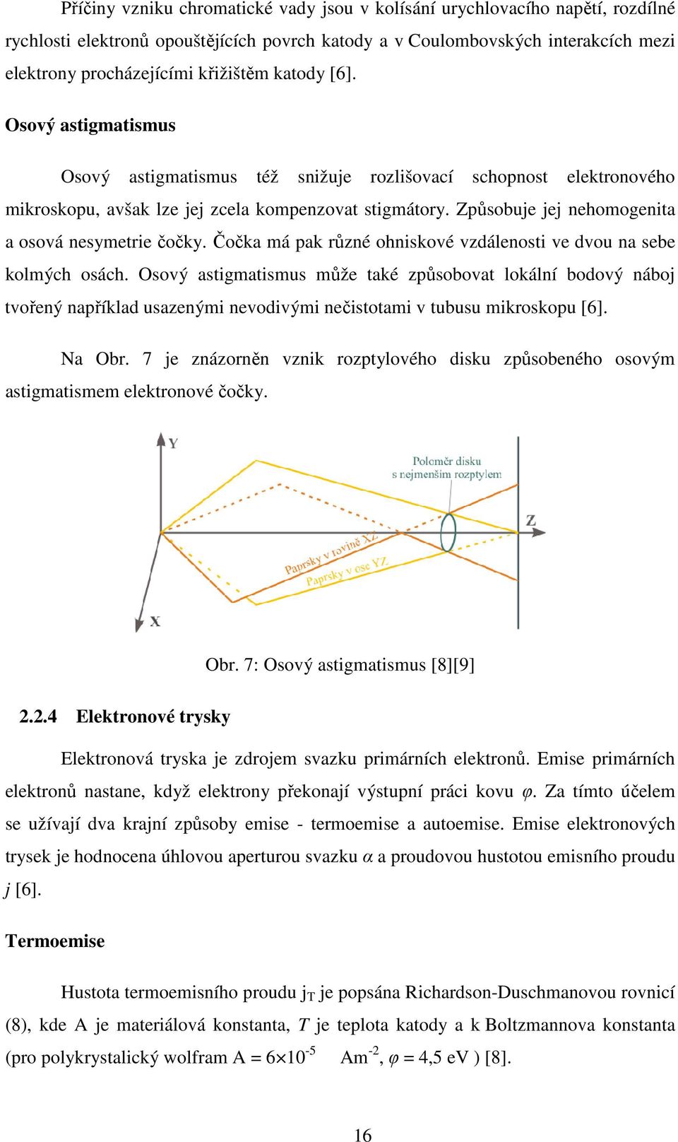 Způsobuje jej nehomogenita a osová nesymetrie čočky. Čočka má pak různé ohniskové vzdálenosti ve dvou na sebe kolmých osách.