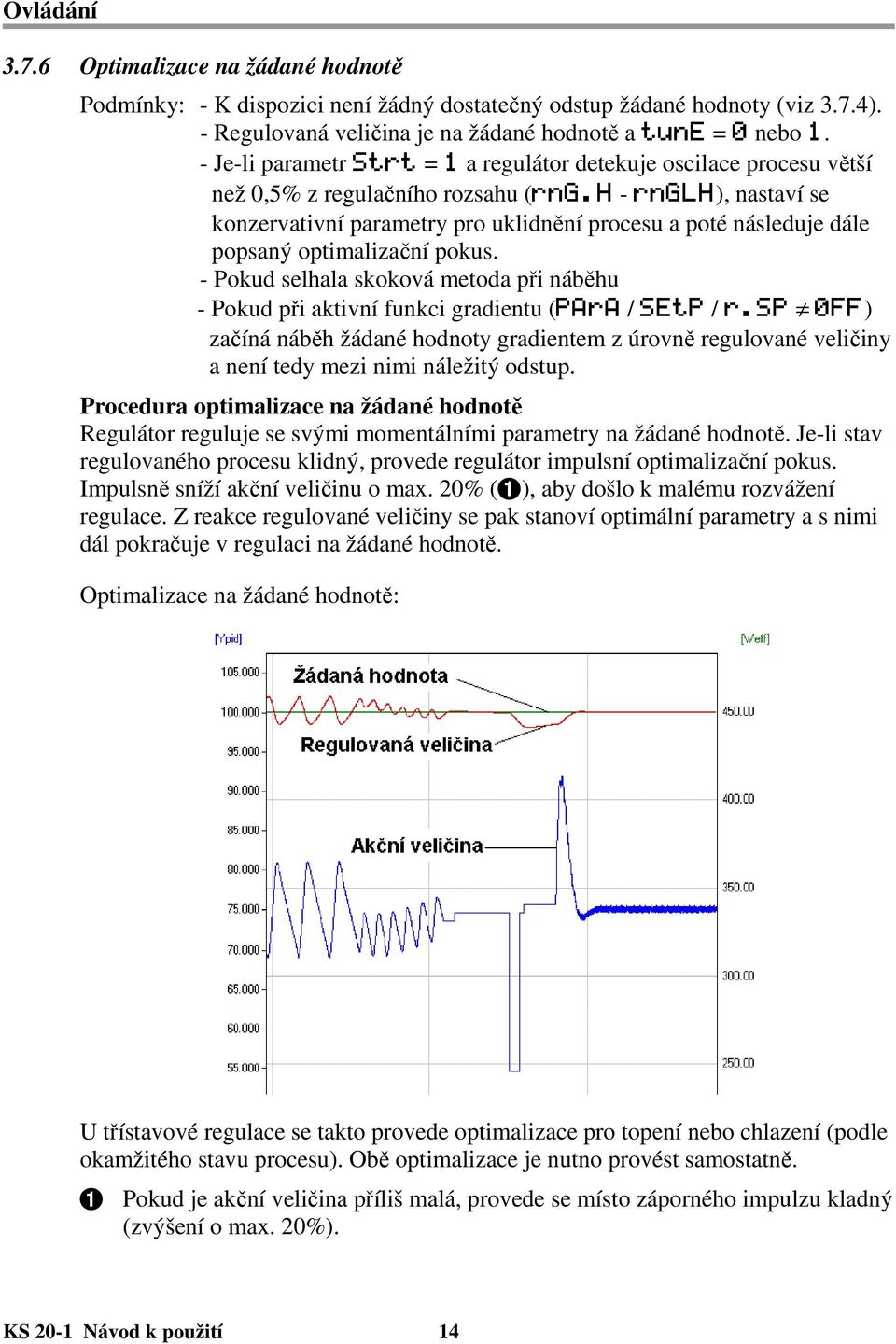 h - rnglh), nastaví se konzervativní parametry pro uklidnění procesu a poté následuje dále popsaný optimalizační pokus.