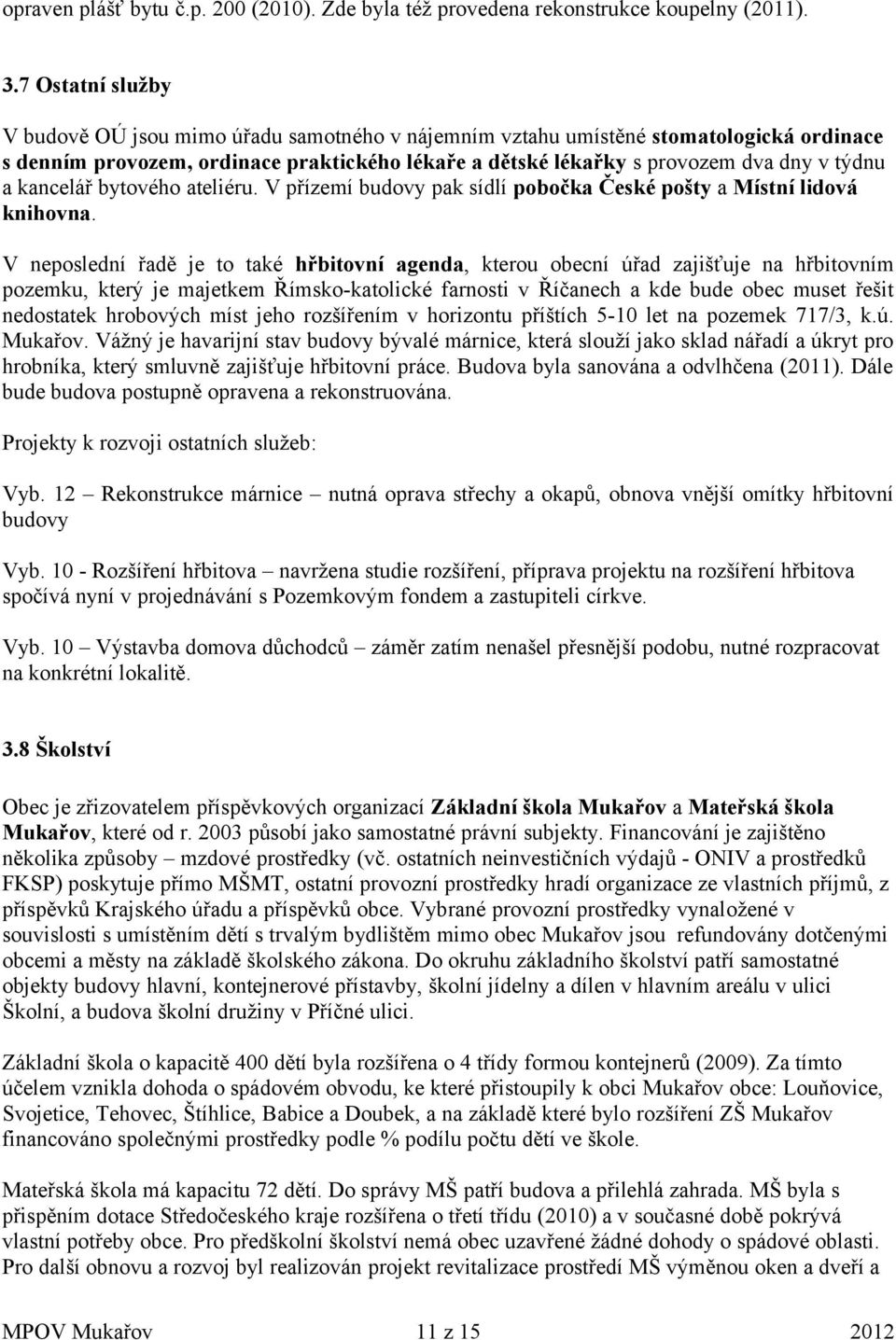 kancelář bytového ateliéru. V přízemí budovy pak sídlí pobočka České pošty a Místní lidová knihovna.