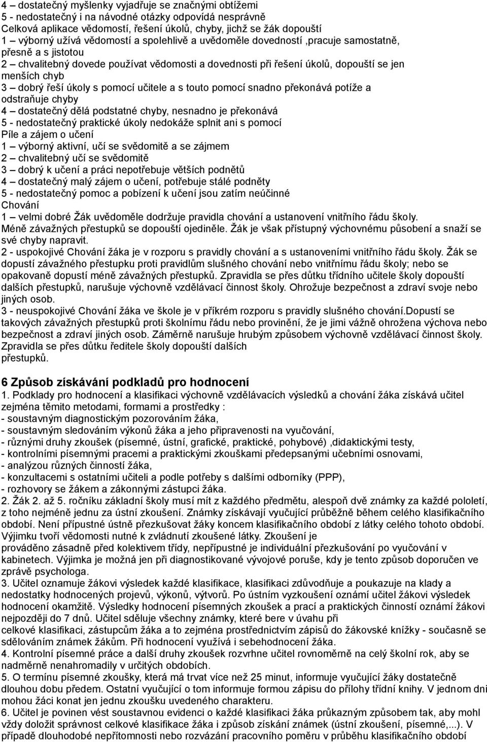 úkoly s pomocí učitele a s touto pomocí snadno překonává potíže a odstraňuje chyby 4 dostatečný dělá podstatné chyby, nesnadno je překonává 5 - nedostatečný praktické úkoly nedokáže splnit ani s