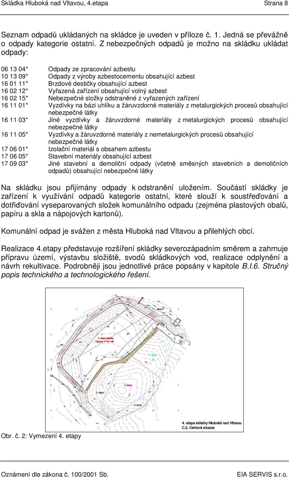 azbest 16 02 12* Vyřazená zařízení obsahující volný azbest 16 02 15* Nebezpečné složky odstraněné z vyřazených zařízení 16 11 01* Vyzdívky na bázi uhlíku a žáruvzdorné materiály z metalurgických