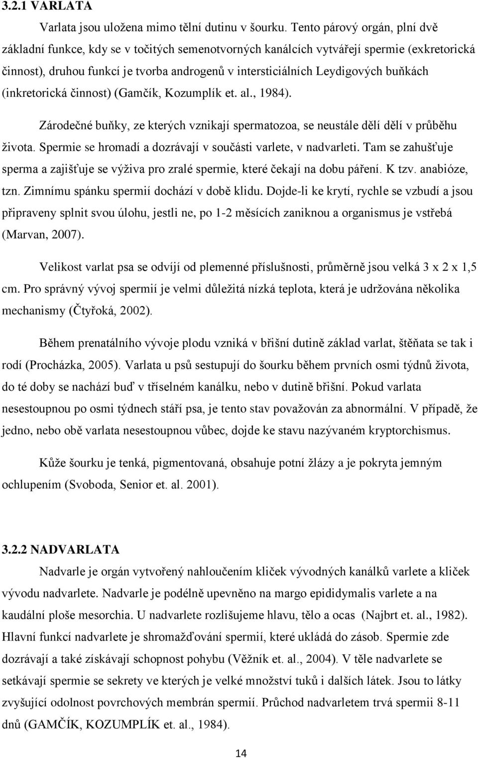 buňkách (inkretorická činnost) (Gamčík, Kozumplík et. al., 1984). Zárodečné buňky, ze kterých vznikají spermatozoa, se neustále dělí dělí v průběhu života.